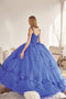 Floral Sleeveless Cape Ball Gown in 3D by Juliet 1436