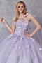 Floral Strapless Cape Ball Gown in 3D by Juliet 1435