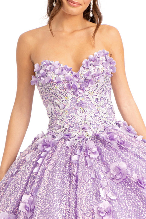 Sweetheart 3D Floral Ball Gown by Elizabeth K GL1986
