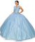 V-Neck 3D Floral  Ball Gown by Cinderella Couture 8025J