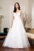 Elizabeth K GL1950: V-Neck Wedding Gown with 3D Floral Appliques