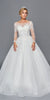 Lovely LA Bridal 442 Long Sleeve A-Line Wedding Gown Boat Neckline Beaded Lace
