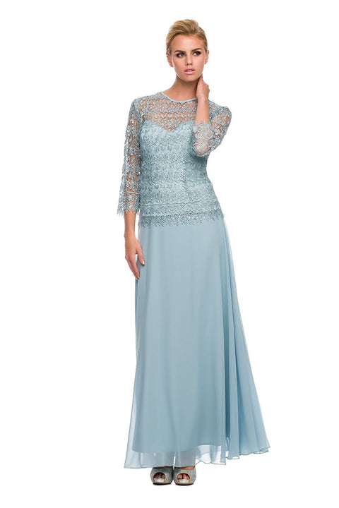 Visible Sweetheart Inner-Lay Lace Overlay Top Long Mob Dress 5083 by Nox Anabel