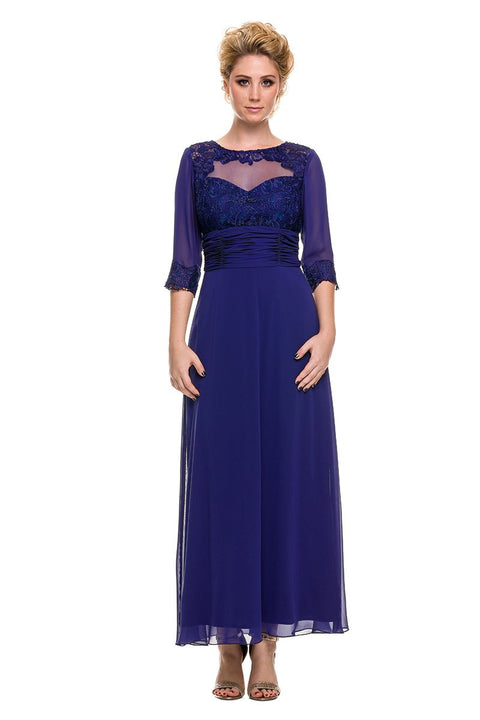 Long Lace Bodice Chiffon Mother of the Bride Dress 5101 by Nox Anabel