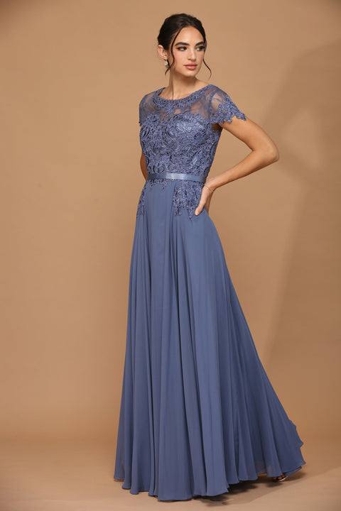 Long Mother of the Bride and Groom Beaded Chiffon Formal Gown