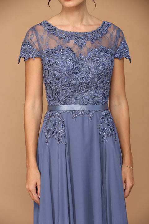 Long Mother of the Bride and Groom Beaded Chiffon Formal Gown