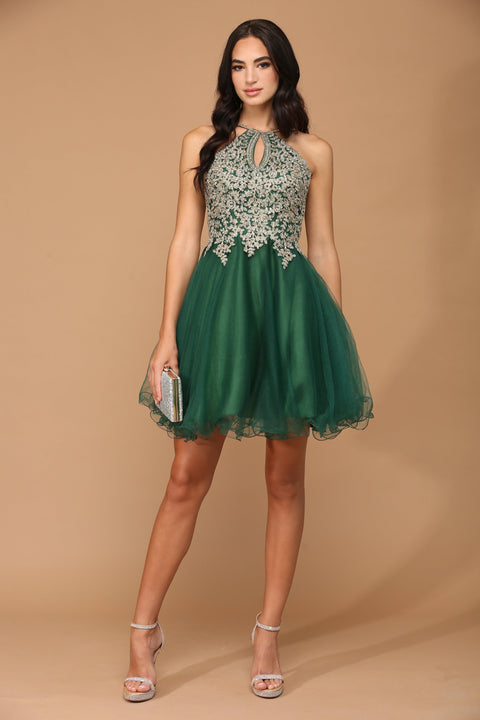 Halter Short Homecoming Prom Dress
