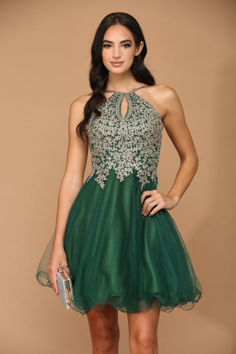 Halter Short Homecoming Prom Dress