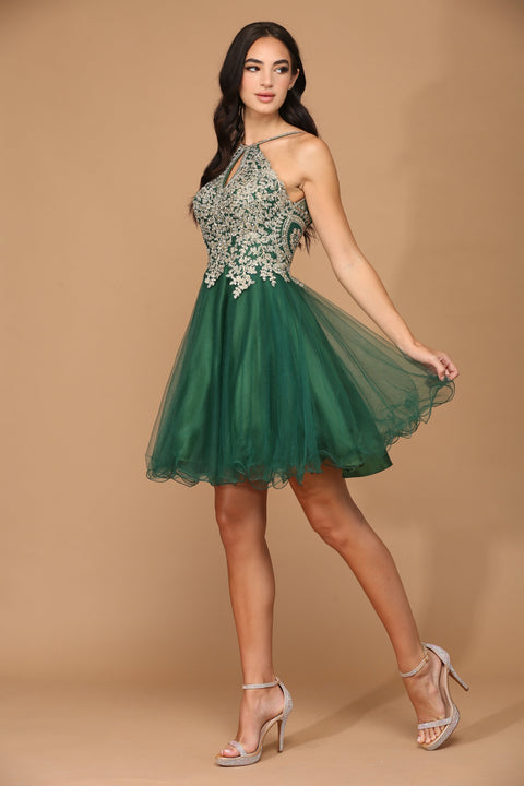 Halter Short Homecoming Prom Dress