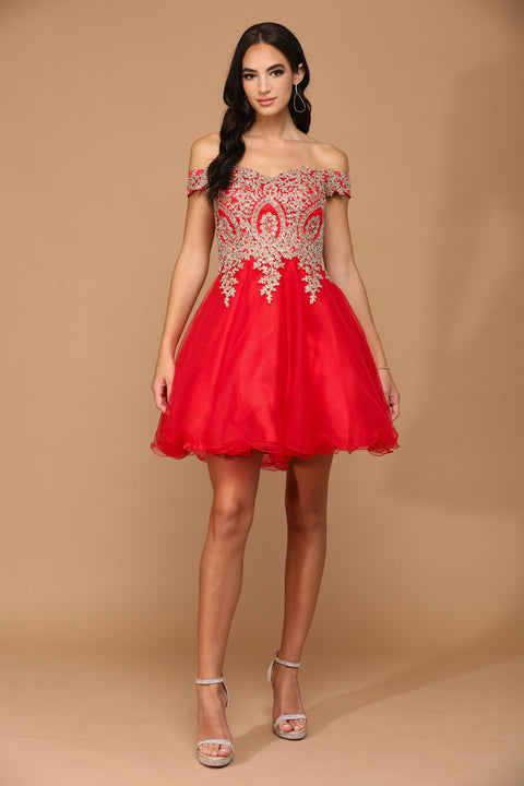Off Shoulder Homecoming  Short Cocktail Dress