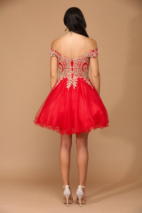 Off Shoulder Homecoming  Short Cocktail Dress