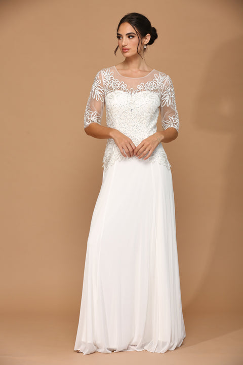 Elegant Mother of the Bride and Groom Formal Embroidered Dress