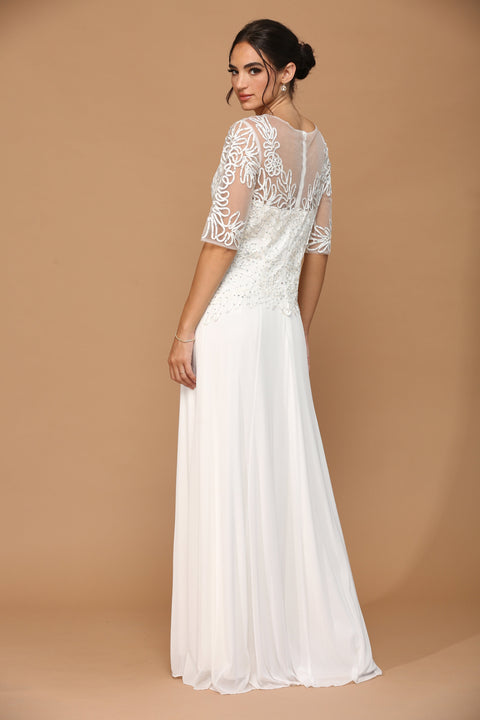 Elegant Mother of the Bride and Groom Formal Embroidered Dress
