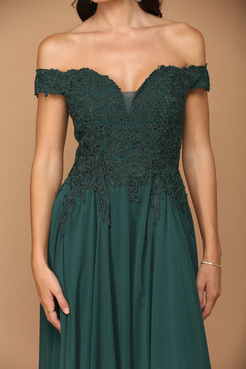 Off Shoulder Formal Chiffon Evening Prom Dress