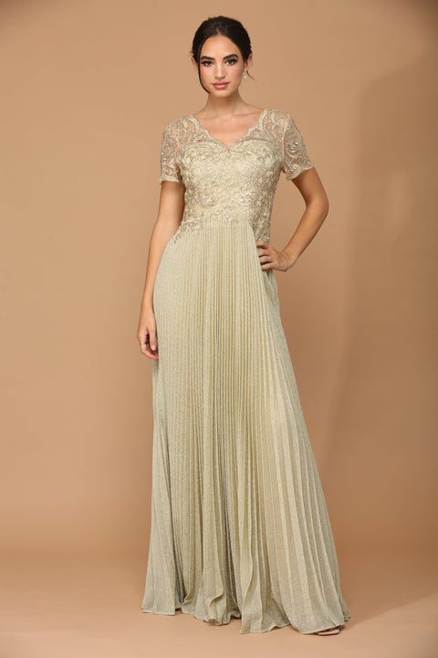 Mother of the Bride and Groom Long Formal Metallic Dress