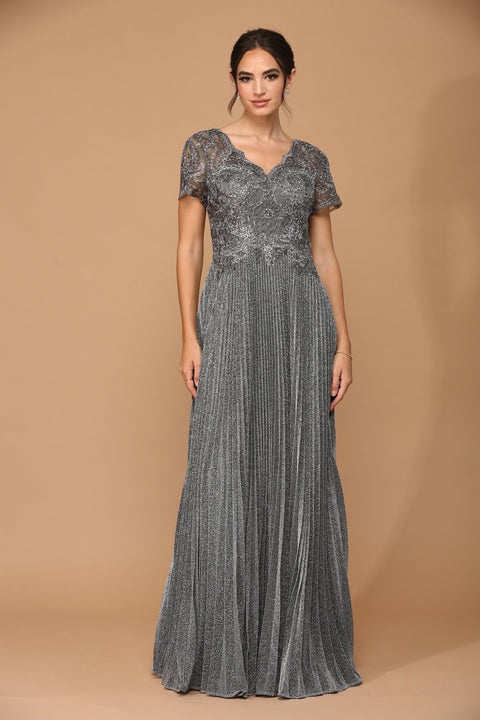 Mother of the Bride and Groom Long Formal Metallic Dress