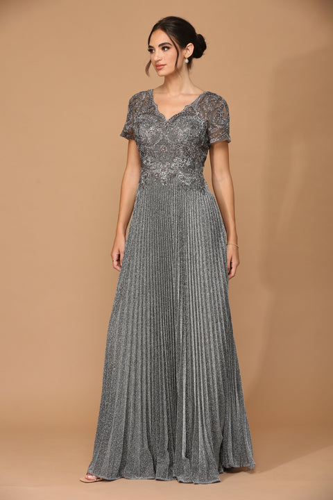 Mother of the Bride and Groom Long Formal Metallic Dress