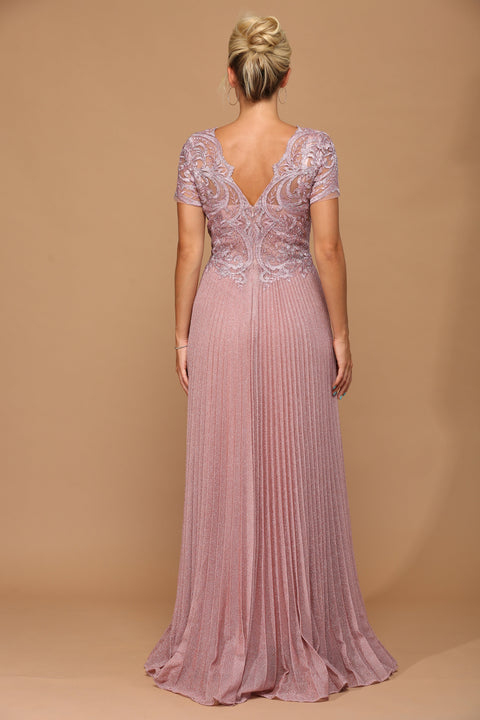 Mother of the Bride and Groom Long Formal Metallic Dress