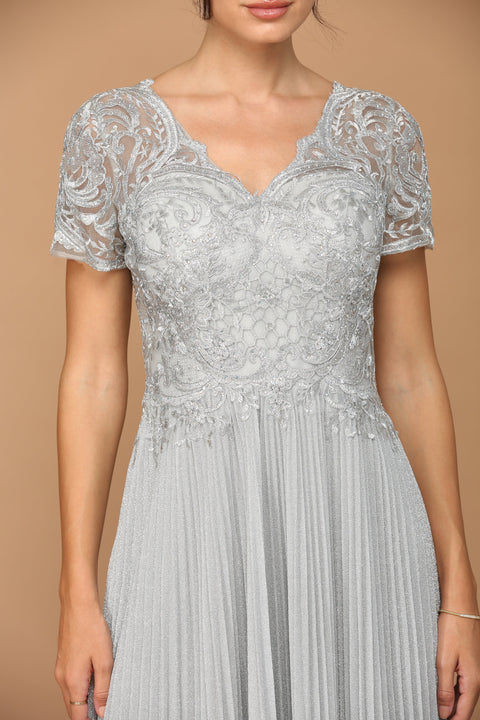 Mother of the Bride and Groom Long Formal Metallic Dress