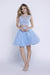 Two-Piece Lace Illusion Neck Lace Short Homecoming Dress 6058 by Nox Anabel