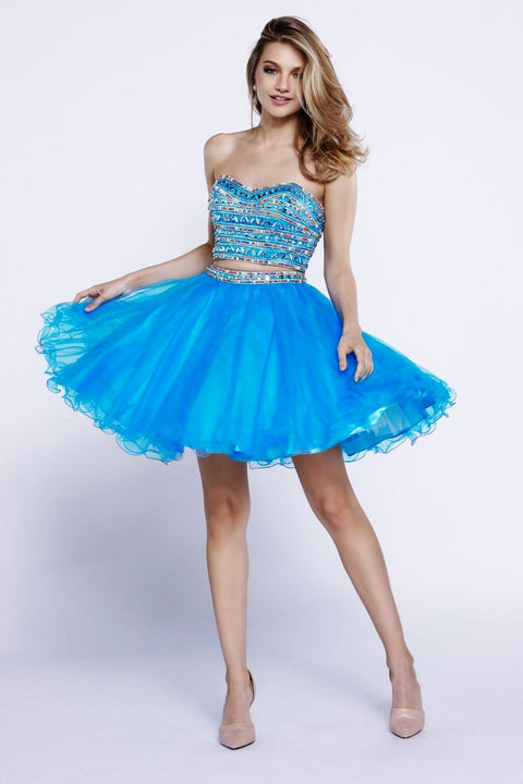 Sweetheart Beaded Two-Piece Homecoming, Prom Dress 6254 by Nox Anabel