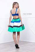 Sleeveless Bateau Multi Color Pleated Short Party Dress 6282 by Nox Anabel