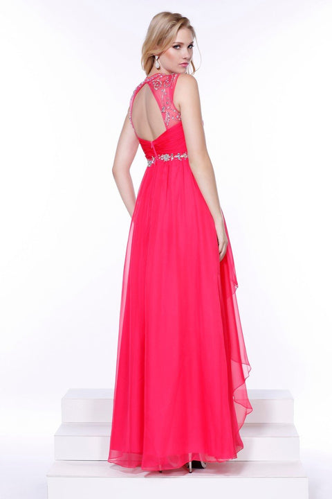 Illusion Neckline, Keyhole Long Evening Dress_8143 By Nox Anabel