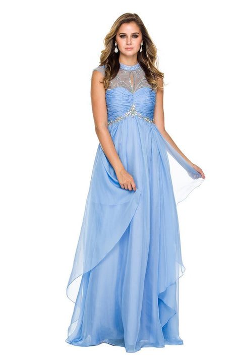 Illusion Neckline, Keyhole Long Evening Dress_8143 By Nox Anabel