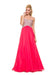 Beaded Strapless Top with Long Chiffon A-Line Gown_8147 by Nox Anabel