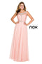 Bateau Neckline Embellished Formal A-Line Long Prom Gown 8155 By Nox Anabel