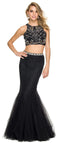 Elegant Two Piece Halter Embellished Crop-Top Party Dress 8156 By Nox Anabel