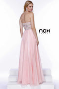 Strapless Fully Beaded Top Long Chiffon Prom Dress_8159 by Nox Anabel
