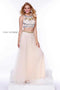 Two Piece Sleeveless Crop Top Jewel Top with Long Tulle Skirt_8162 by Nox Anabel