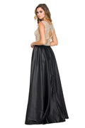 Embellished with Beads Two-Tone Long Dress_8172 By Nox Anabel