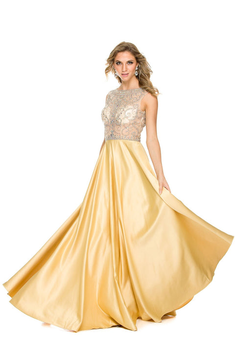 Embellished with Beads Two-Tone Long Dress_8172 By Nox Anabel