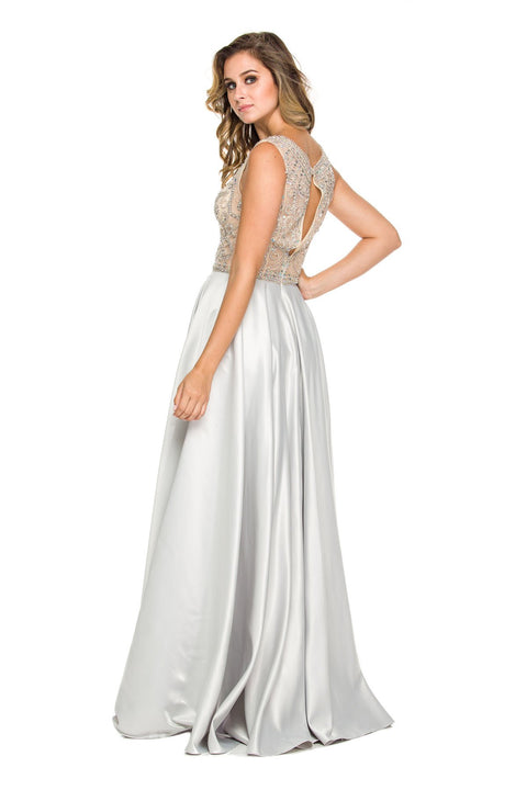 Embellished with Beads Two-Tone Long Dress_8172 By Nox Anabel