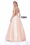 Peach High Collar Neckline Beaded Long Prom Dress_8212 By Nox Anabel