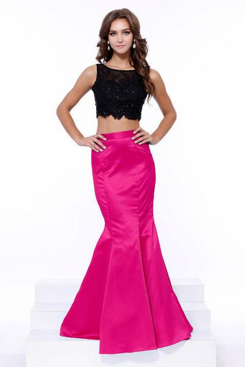Party Cocktail Two Piece Sequined Embellish Top with Satin Skirt 8231 by Anabel