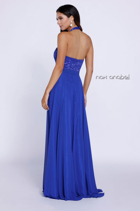 A-Line Gown with Lace Bodice and Short Sleeves by Juno 1056