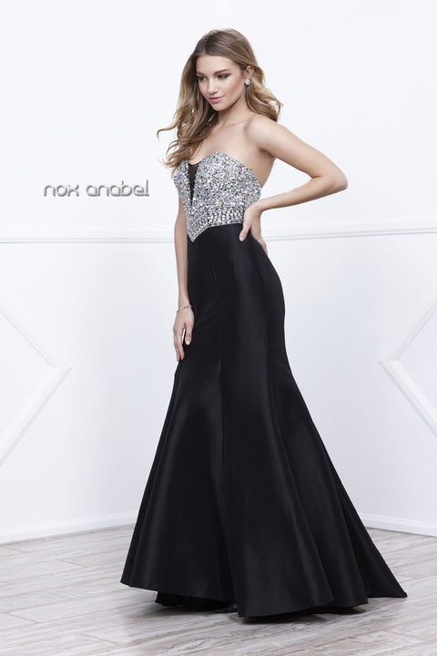 Strapless Sweetheart Neckline Sparkling Mermaid Dress_8243 By Nox Anabel