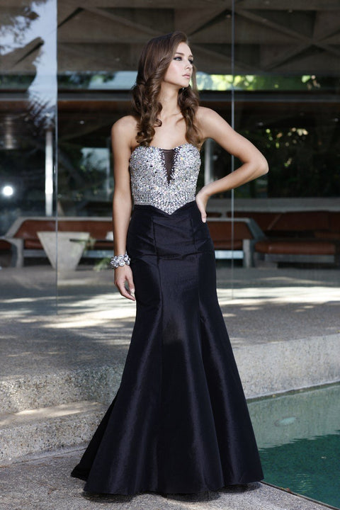 Strapless Sweetheart Neckline Sparkling Mermaid Dress_8243 By Nox Anabel