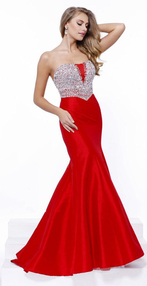 Strapless Sweetheart Neckline Sparkling Mermaid Dress_8243 By Nox Anabel