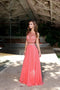 Vestido de fiesta de noche largo con ilusión de cuentas transparentes y brillantes 8251 de Nox Anabel