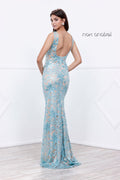 Mermaid Sleeveless Sequined Lace Embellished Evening Dress 8260 by Nox Anabel