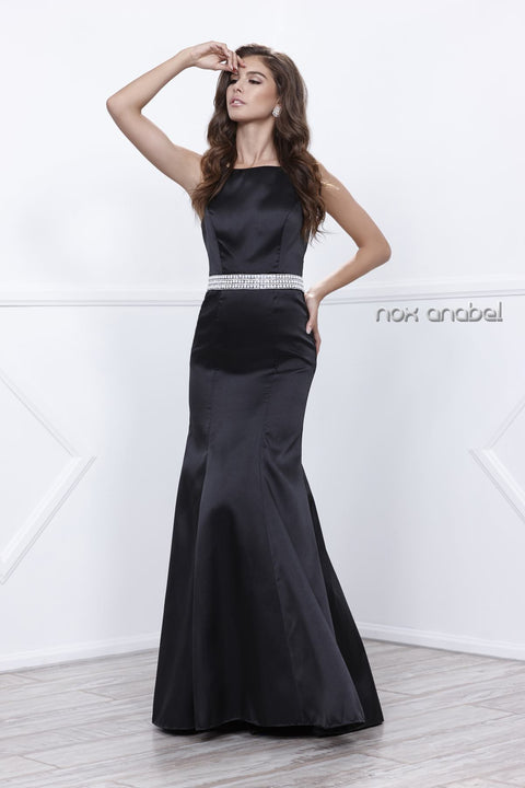 Jewel Neckline Beaded Waist Trumpet Mermaid Prom Gown 8320 By Nox Anabel
