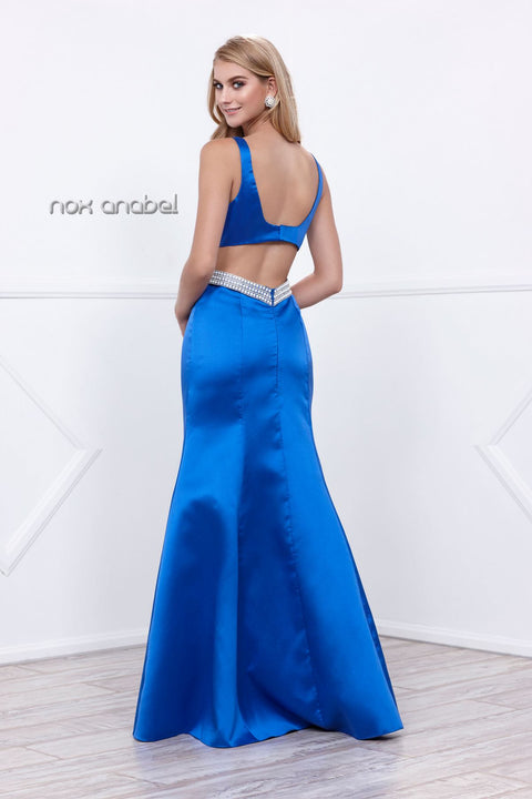 Jewel Neckline Beaded Waist Trumpet Mermaid Prom Gown 8320 By Nox Anabel