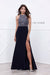 Evening Rhinestone Embellished Top with Side Slit Prom Dress 8321 By Nox Anabel