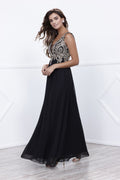 Beaded Straps V-Neck Lace Bodice Full Length Prom Dress 8343 by Nox Anabel