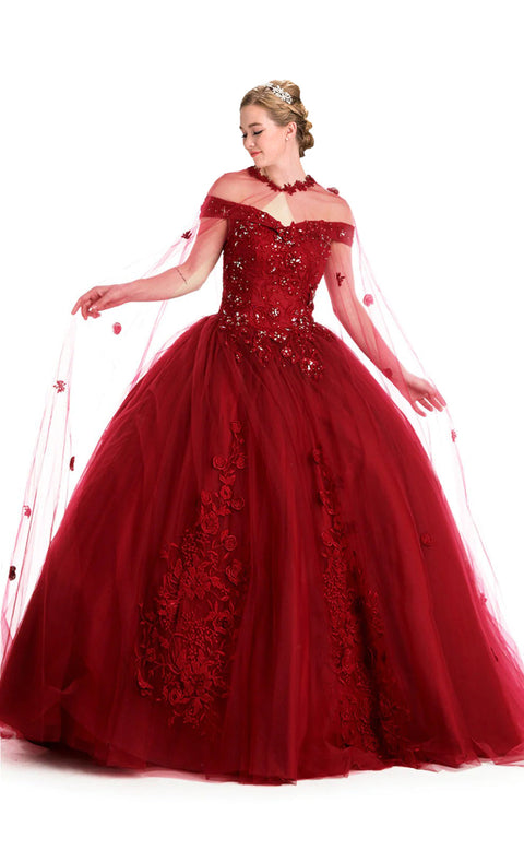 Dylan & Davids Long Off Shoulder Quinceanera Ball Gown