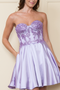 Poly USA 9084's A-line Corset Dress Embellished with Exquisite Embroidery